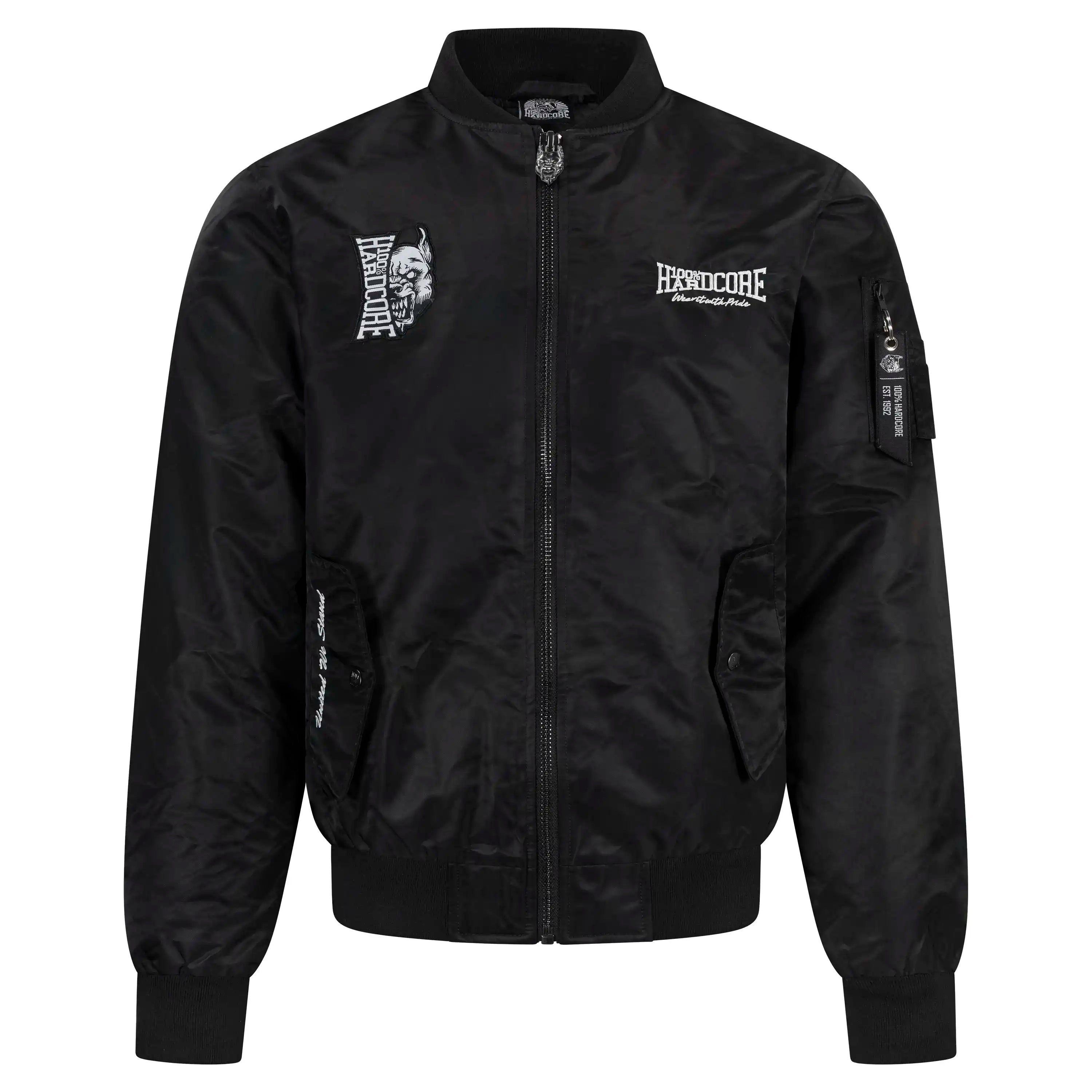 100% HARDCORE BOMBERJACK BRANDED RAGE ZWART