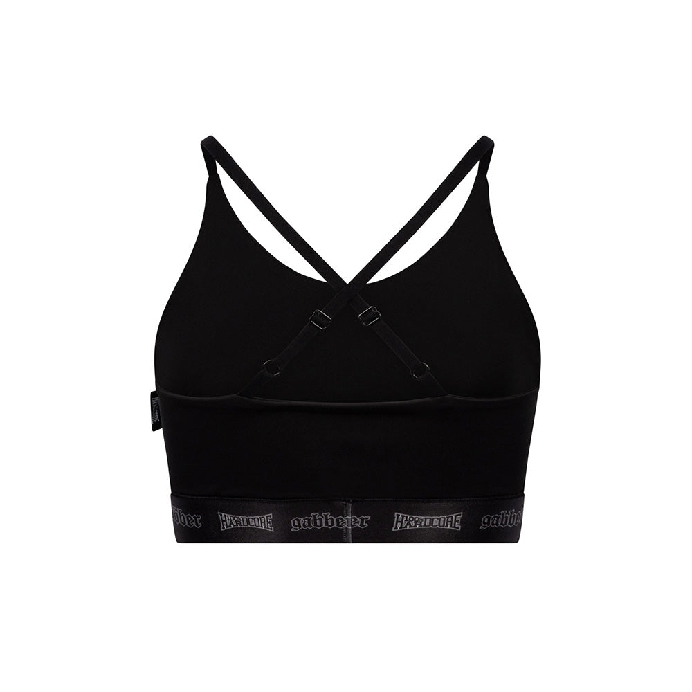 GABBER DAMES SPORT TOP TAPING ZWART