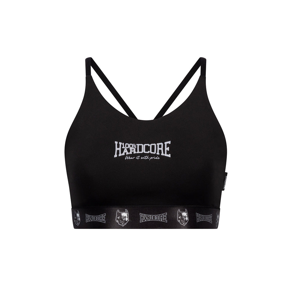 100% HARDCORE DAMES SPORT TOP TAPING ZWART