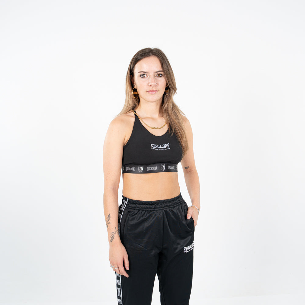 100% HARDCORE DAMES SPORT TOP TAPING ZWART