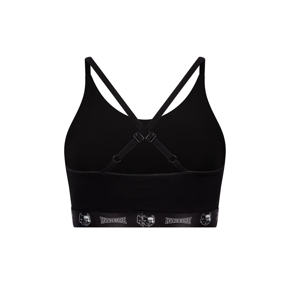 100% HARDCORE DAMES SPORT TOP TAPING ZWART