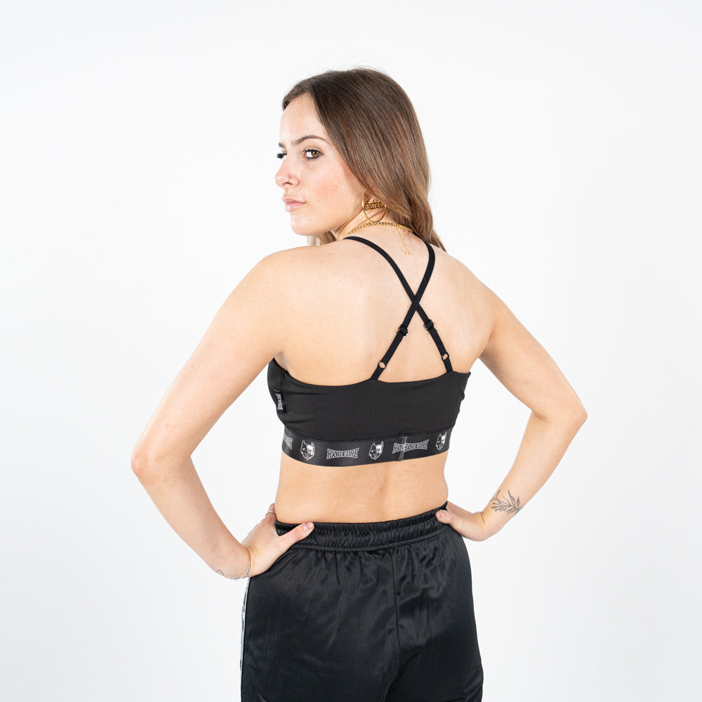 100% HARDCORE DAMES SPORT TOP TAPING ZWART