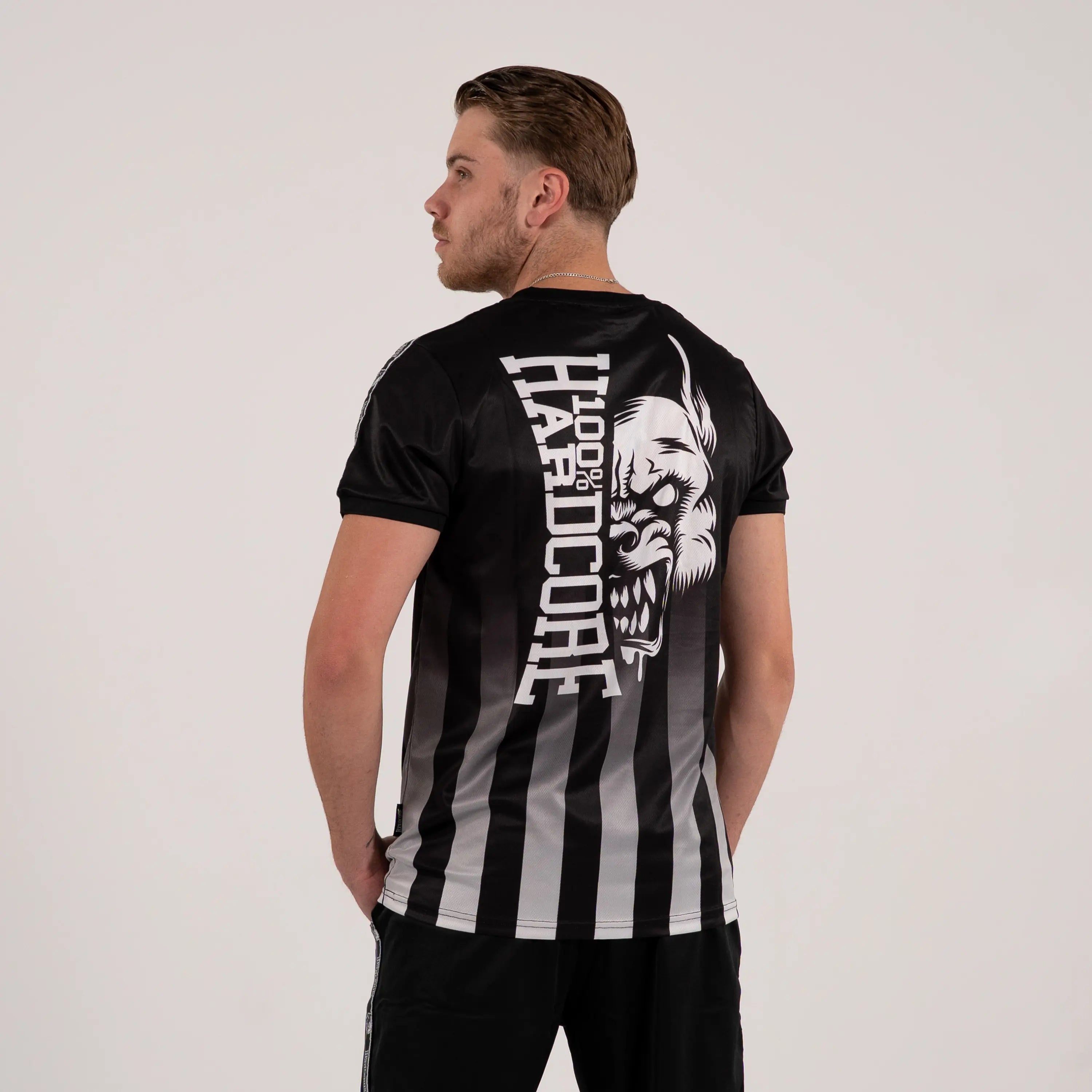 100% HARDCORE VOETBALSHIRT STRIPED BRANDED RAGE