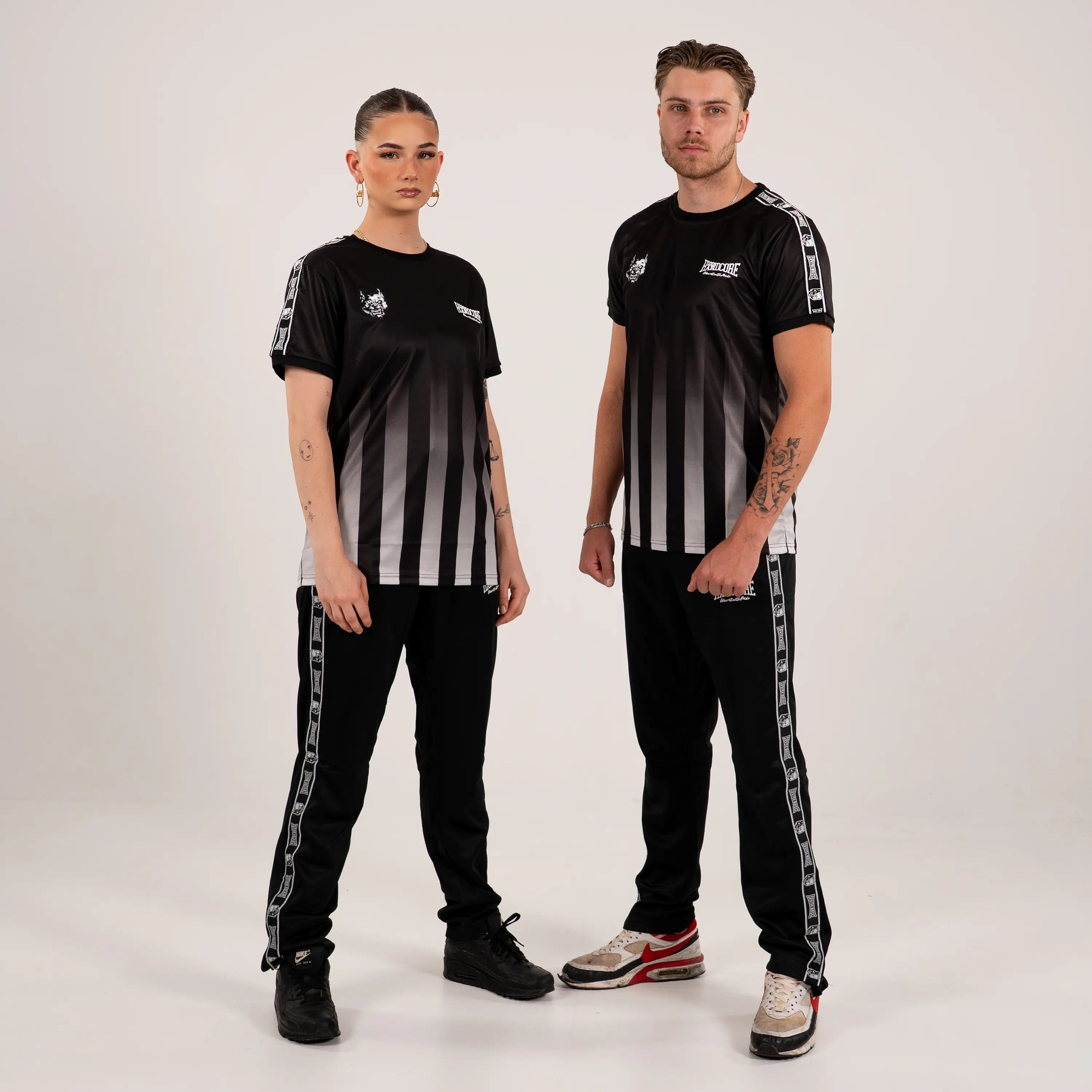 100% HARDCORE VOETBALSHIRT STRIPED BRANDED RAGE
