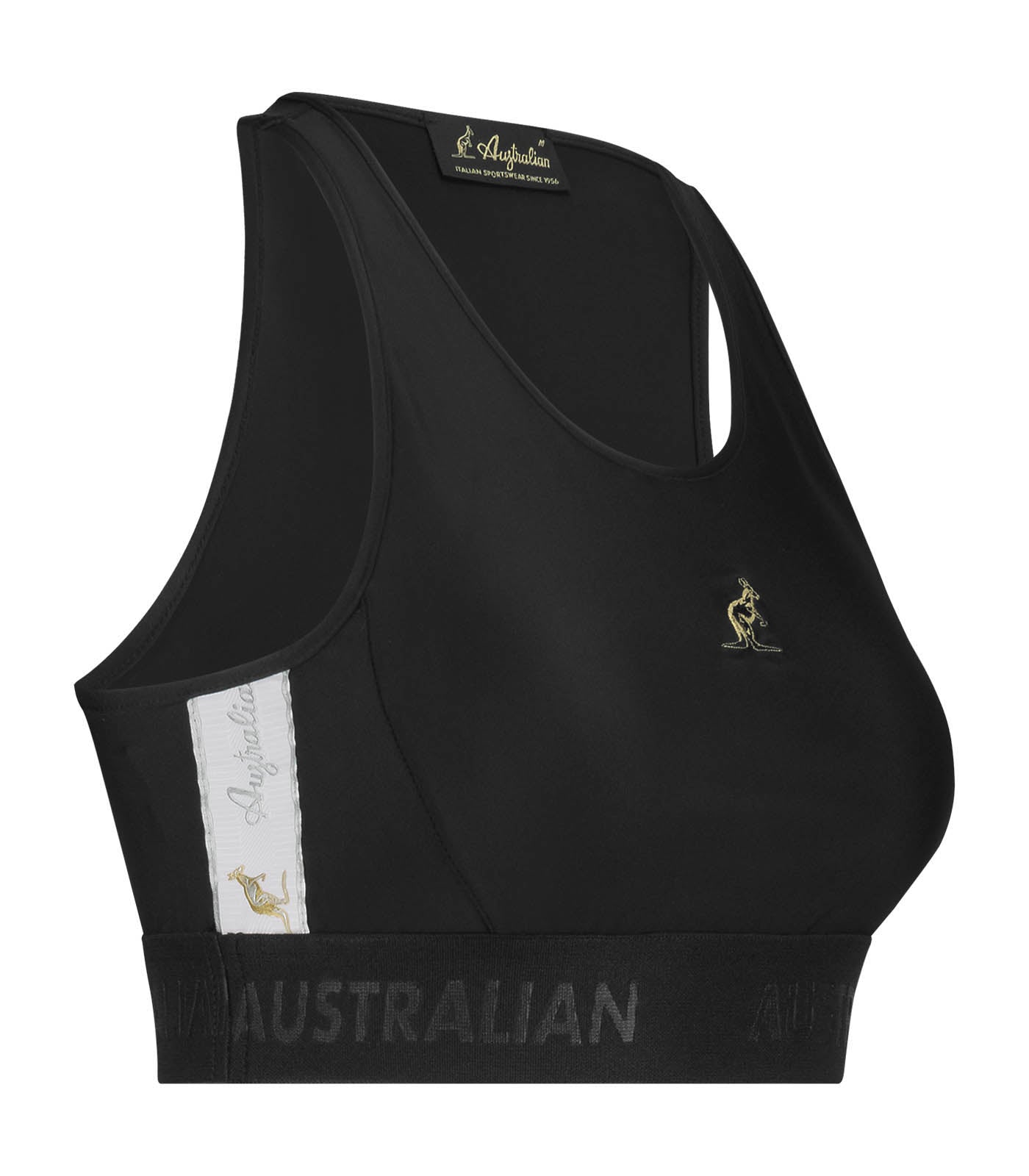 [AUS] GIRL TANKLETTE WHITE BANDA BLACK