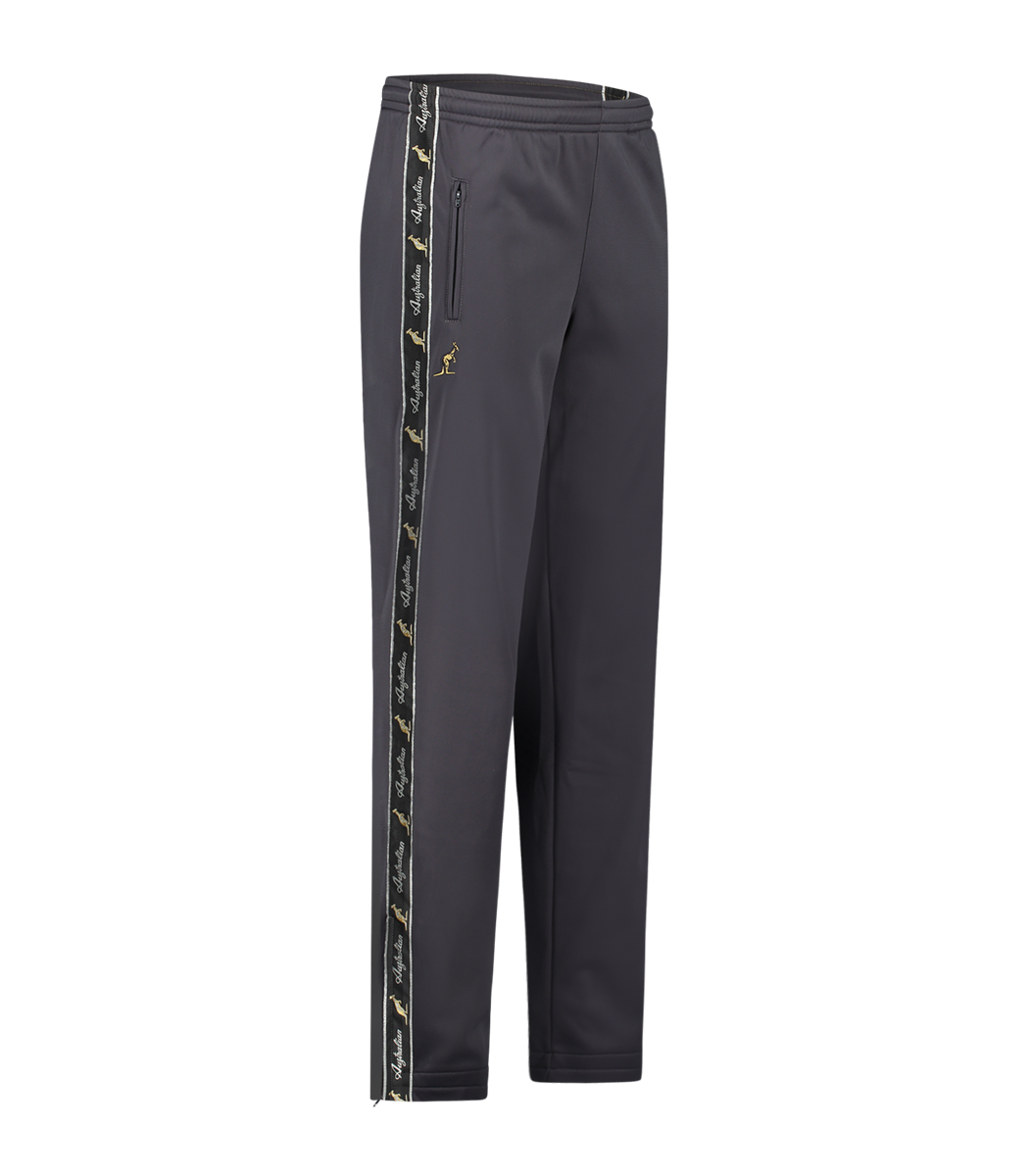 [AUS] SLIM FIT BROEK ACETATE MET ZWARTE BIES - TITANIUM GREY