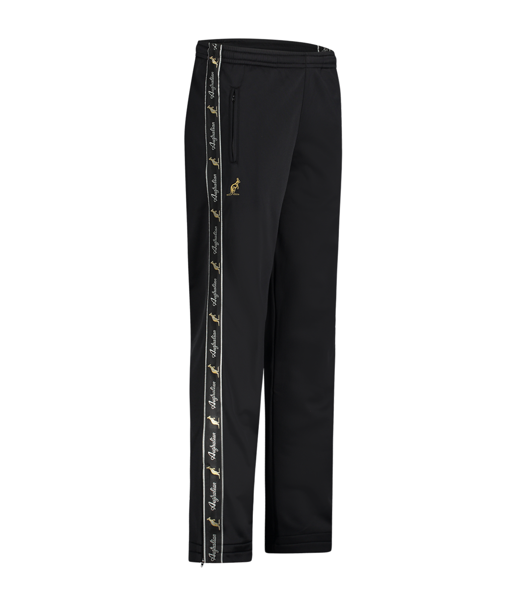 [AUS] SLIM FIT BROEK ACETATE MET ZWARTE BIES - ZWART