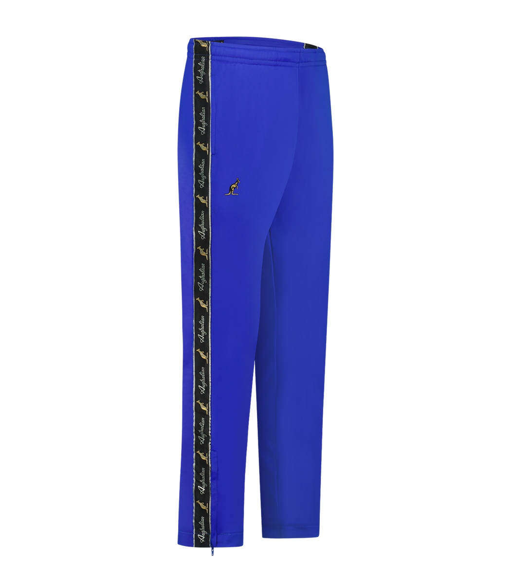 [AUS] SLIM FIT BROEK ACETATE MET ZWARTE BIES - CORNFLOWER BLUE