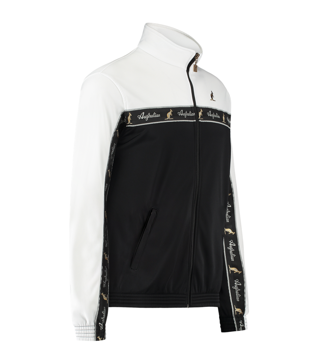 [AUS] DUO JACKET ACETATE MET ZWARTE BIES - ZWART/ WIT