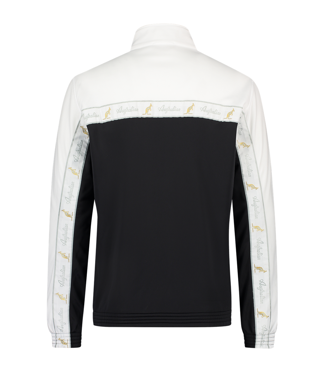 [AUS] DUO JACKET ACETATE MET WITTE BIES - ZWART/WIT