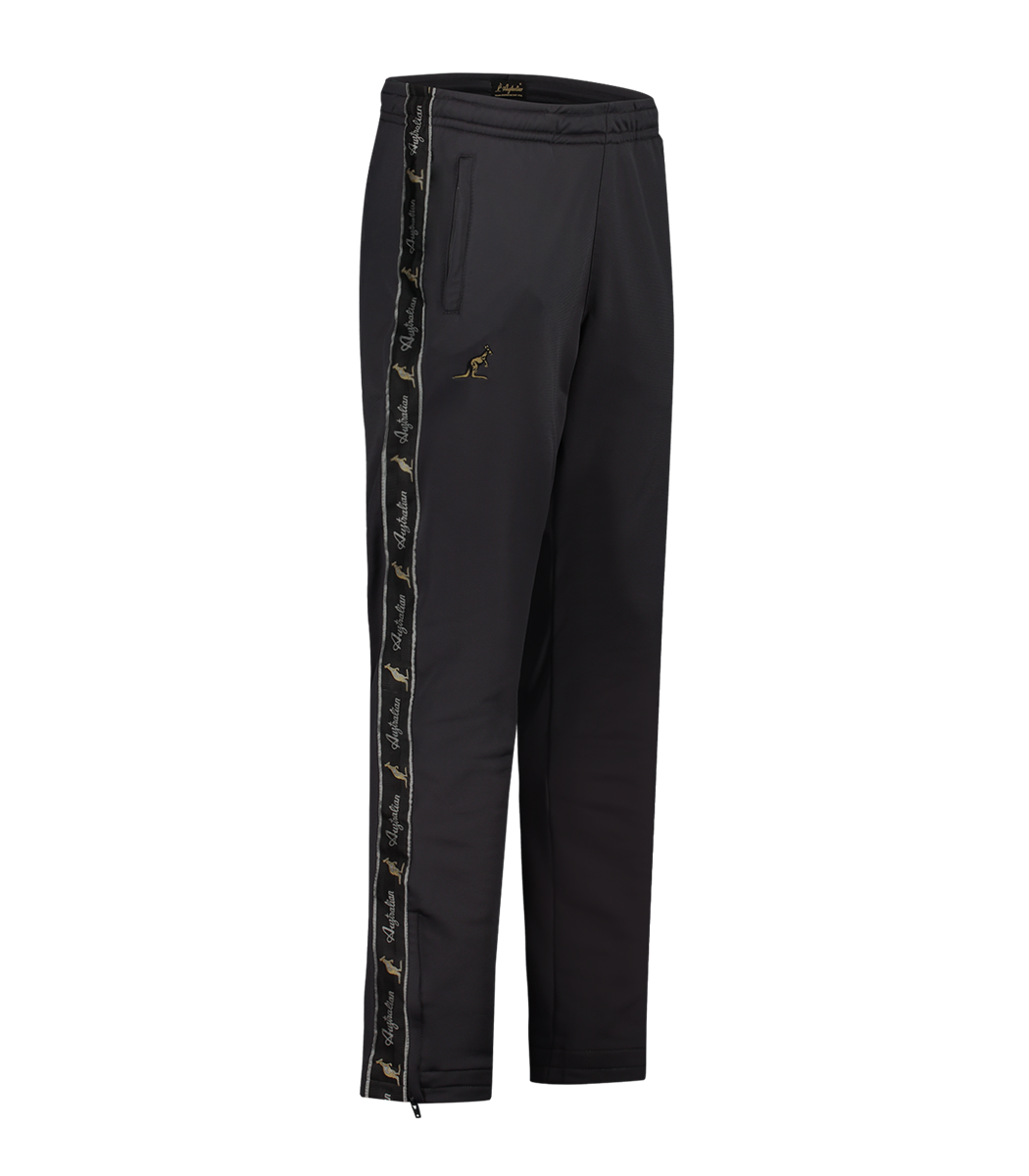 [AUS] BROEK CLASSIC FIT ACETATE MET ZWARTE BIES - ZWART