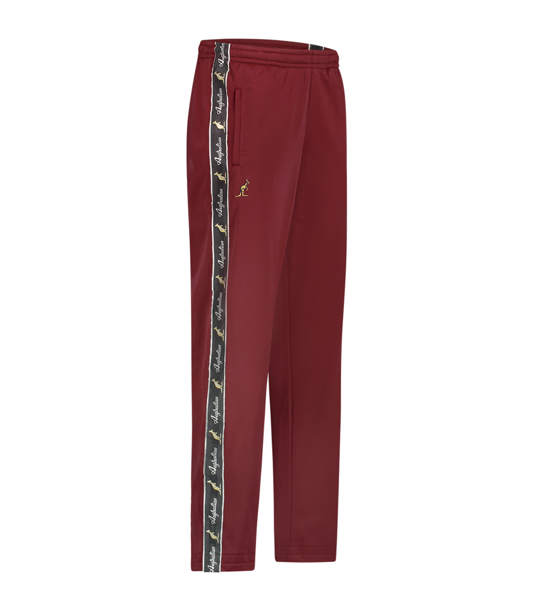 [AUS] BROEK CLASSIC FIT ACETATE MET ZWARTE BIES - BORDEAUX