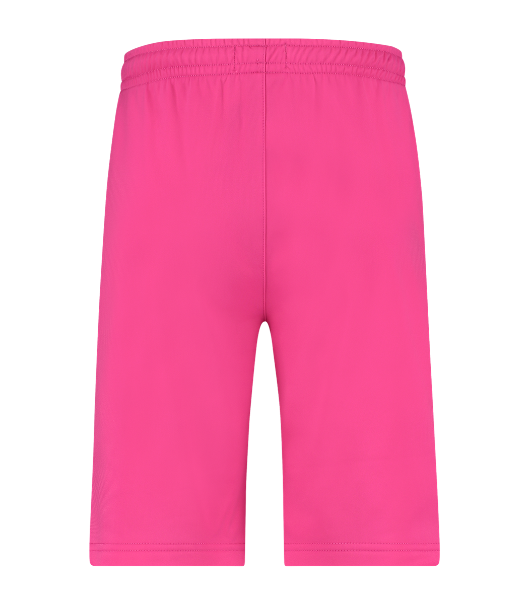 [AUS] KORTE BROEK ACETATE MET ZWARTE BIES - FUXIA ROZE