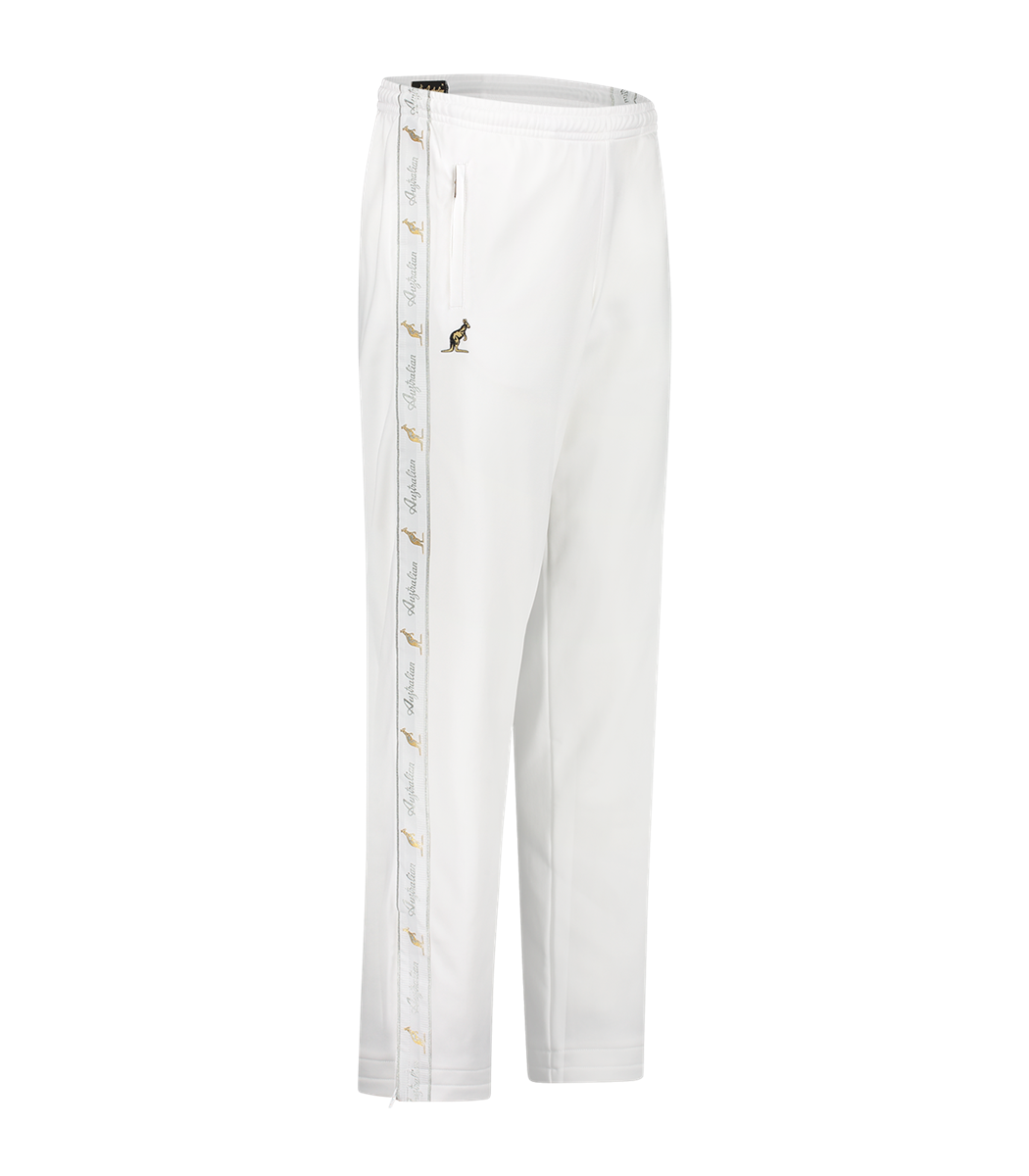 [AUS] BROEK CLASSIC FIT ACETATE MET WITTE BIES - WIT