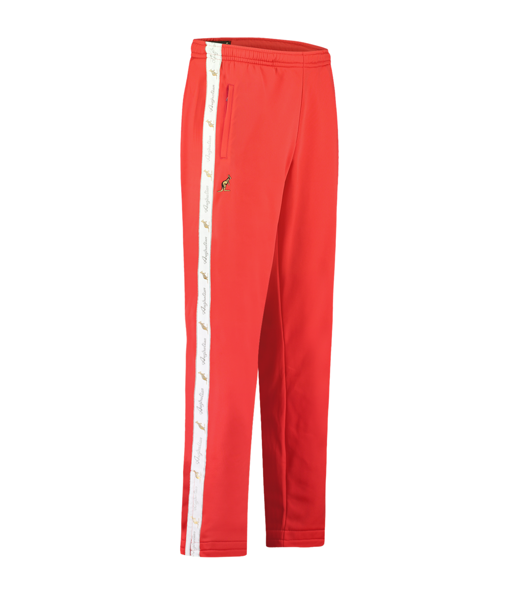 [AUS] BROEK CLASSIC FIT ACETATE MET WITTE BIES - ROOD