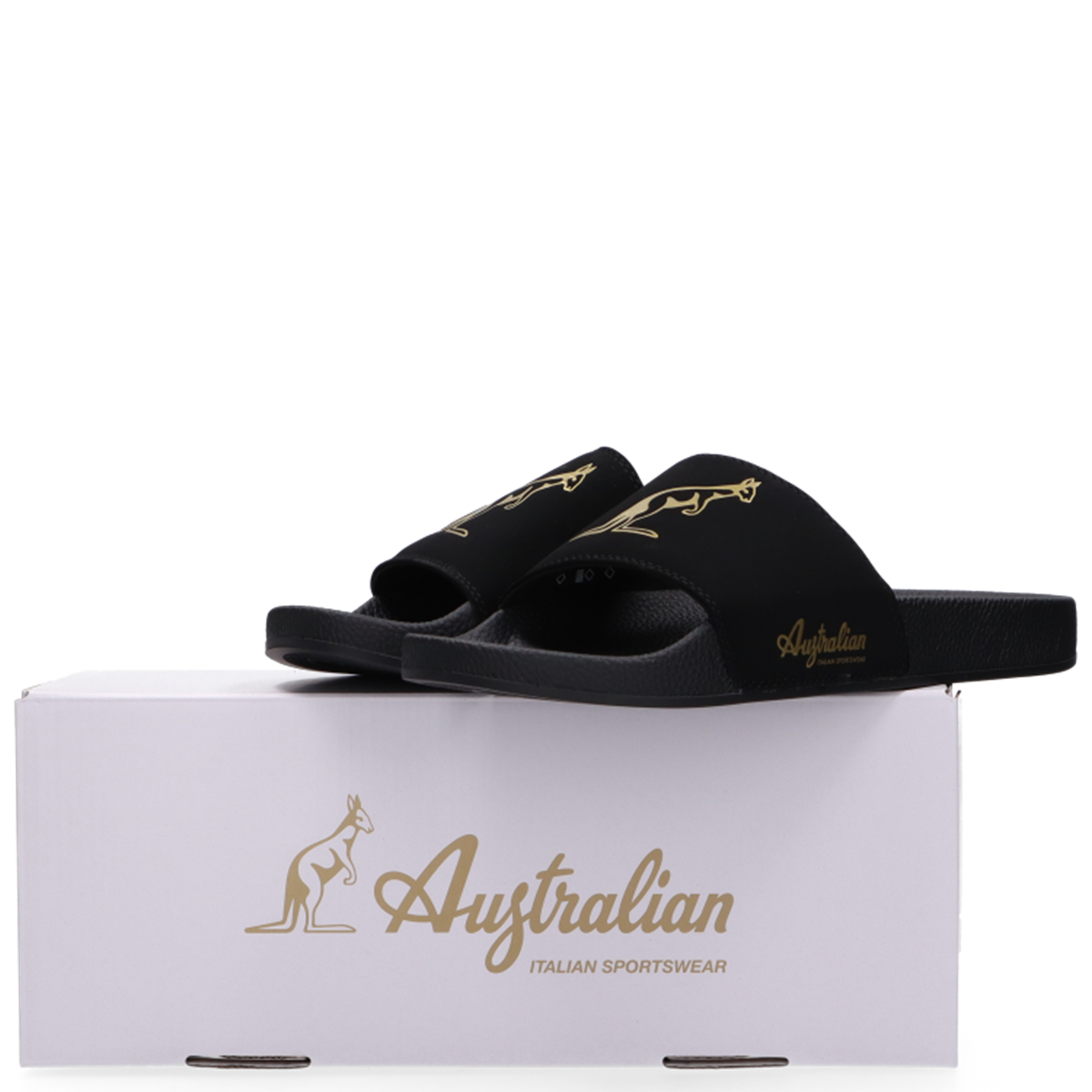 [AUS] SLIPPERS ZWART/GOUD