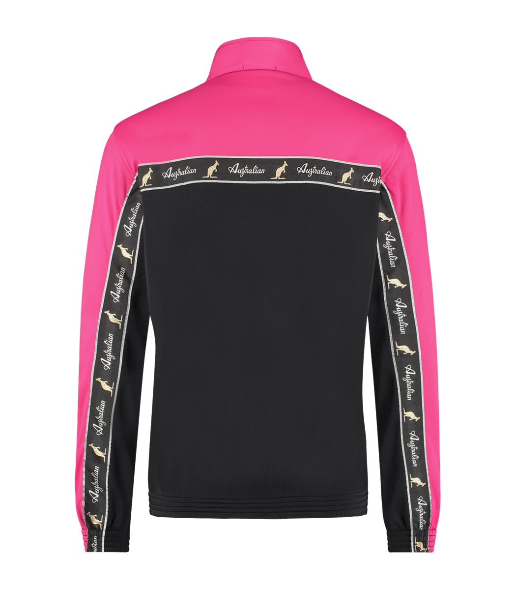 [AUS] JUNIOR DUO JACKET MET ZWARTE BIES - ZWART/ROZE
