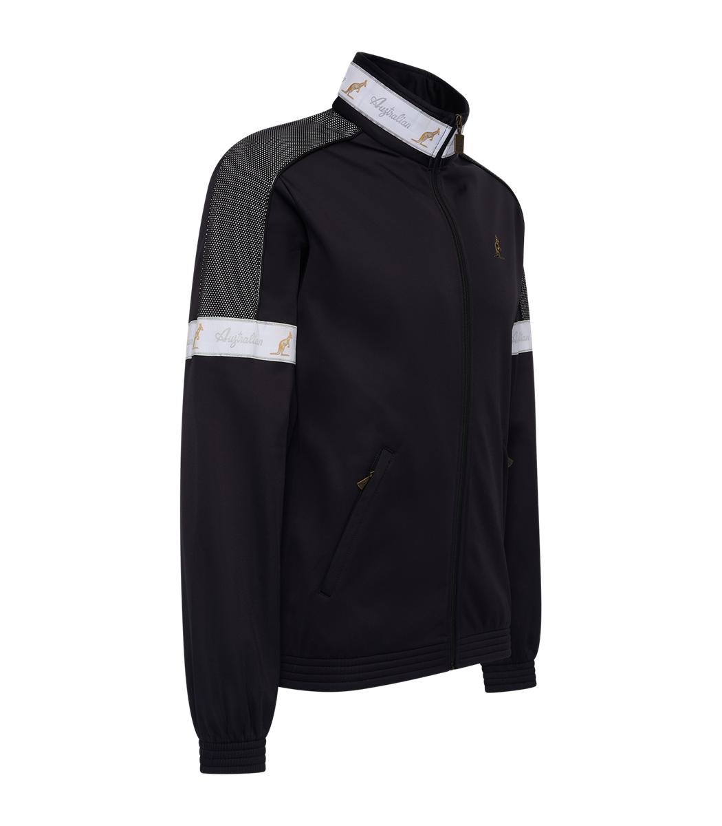 [AUS] MISTRAL JACKET ACETATE MET WITTE MISTRAL BIES - ZWART