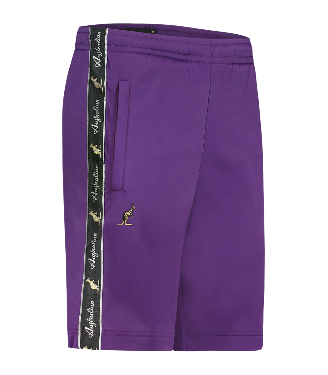 [AUS] KORTE BROEK ACETATE MET ZWARTE BIES - VIOLET PAARS