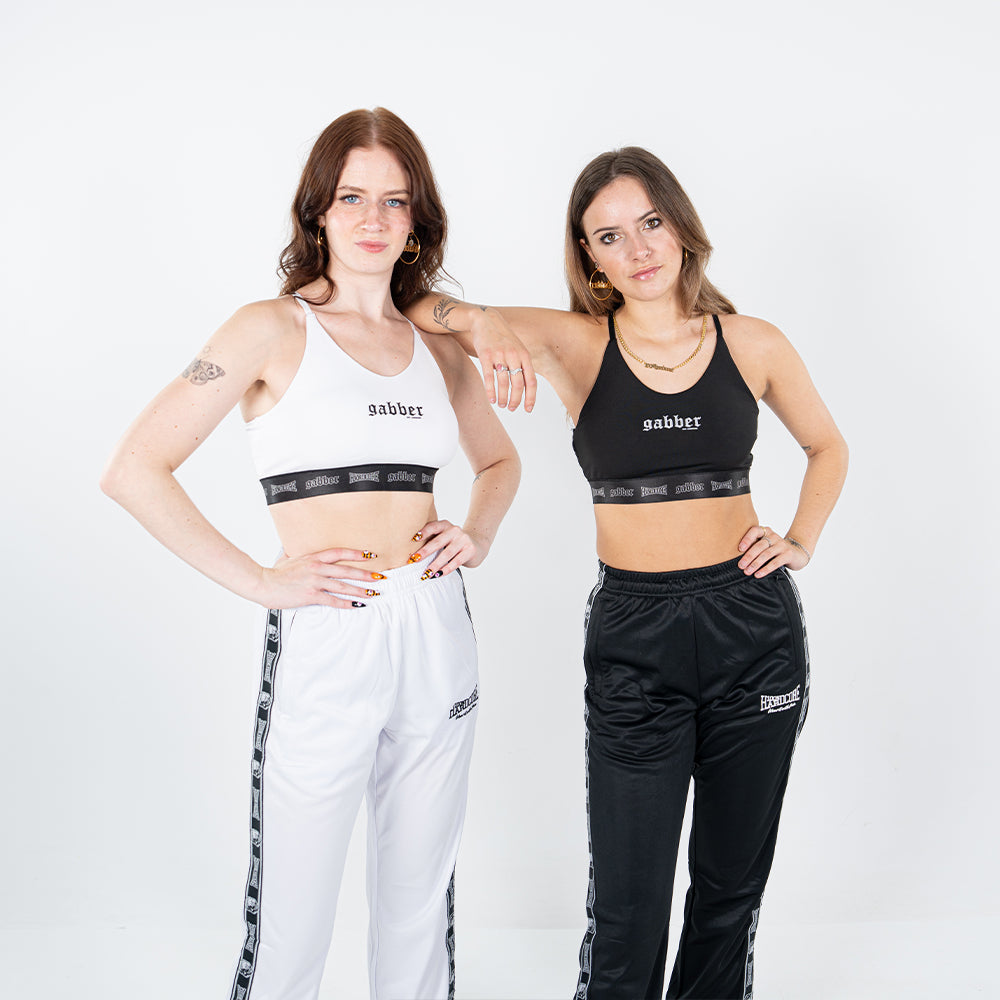 GABBER DAMES SPORT TOP TAPING ZWART