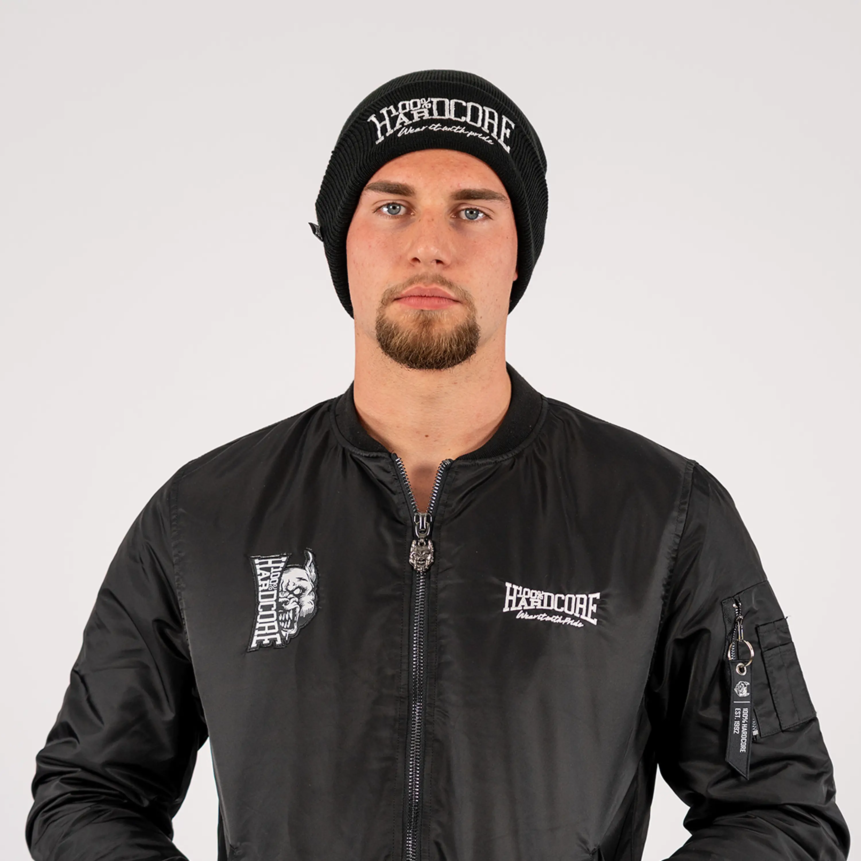100% HARDCORE BOMBERJACK BRANDED RAGE ZWART