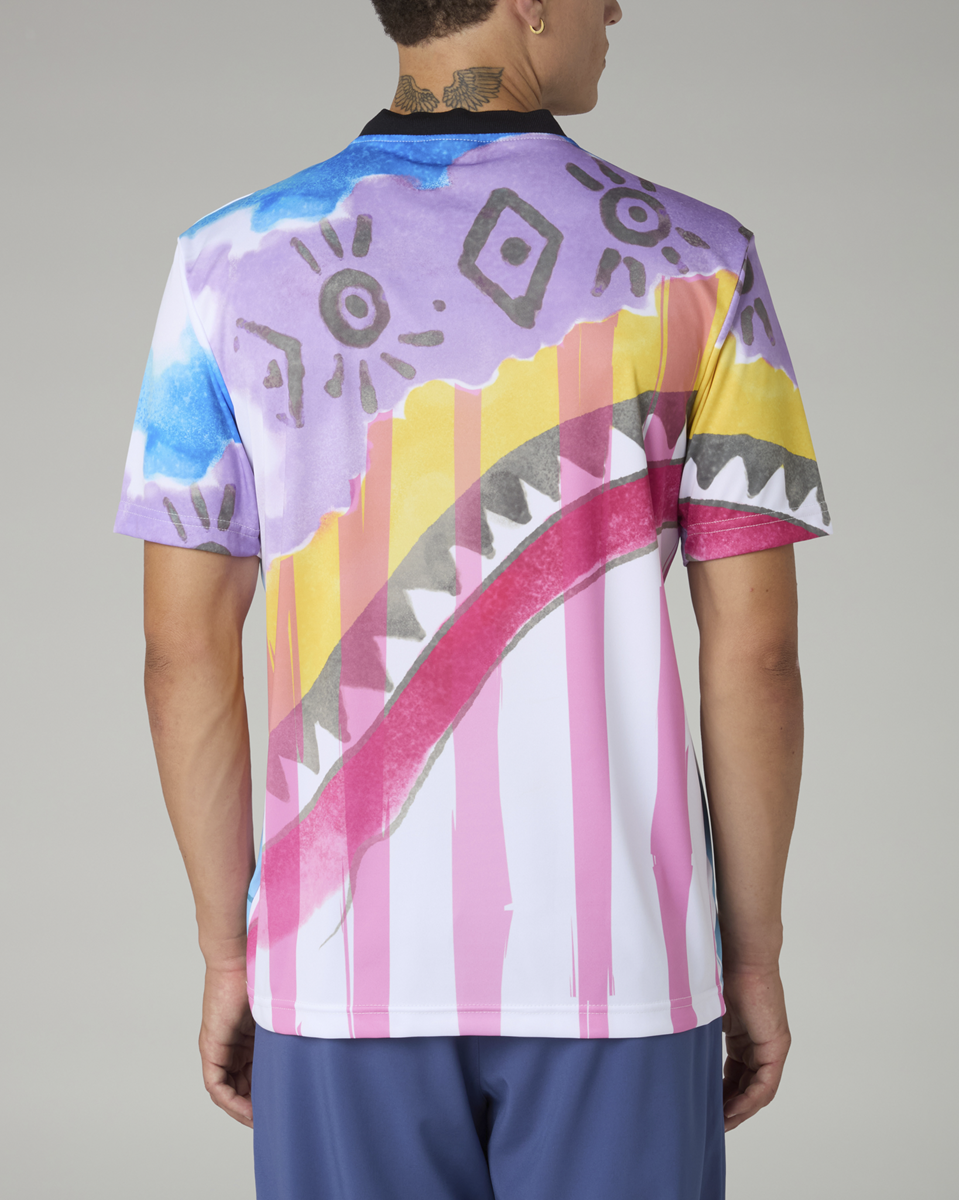 [AUS] NATIVE ALL PRINT SOCCER T-SHIRT - WIT / MULTICOLOR