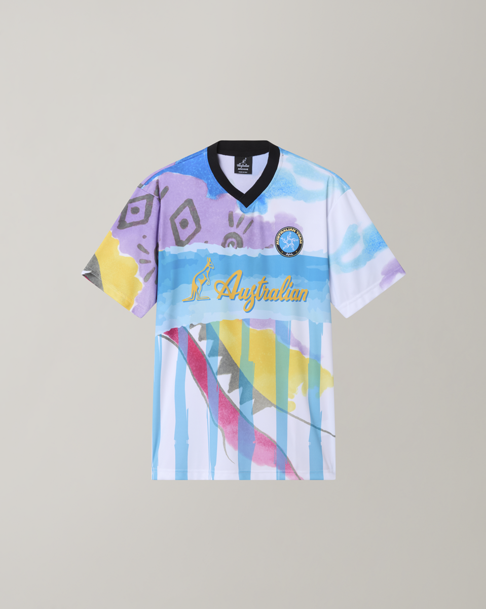[AUS] NATIVE ALL PRINT SOCCER T-SHIRT - WIT / MULTICOLOR