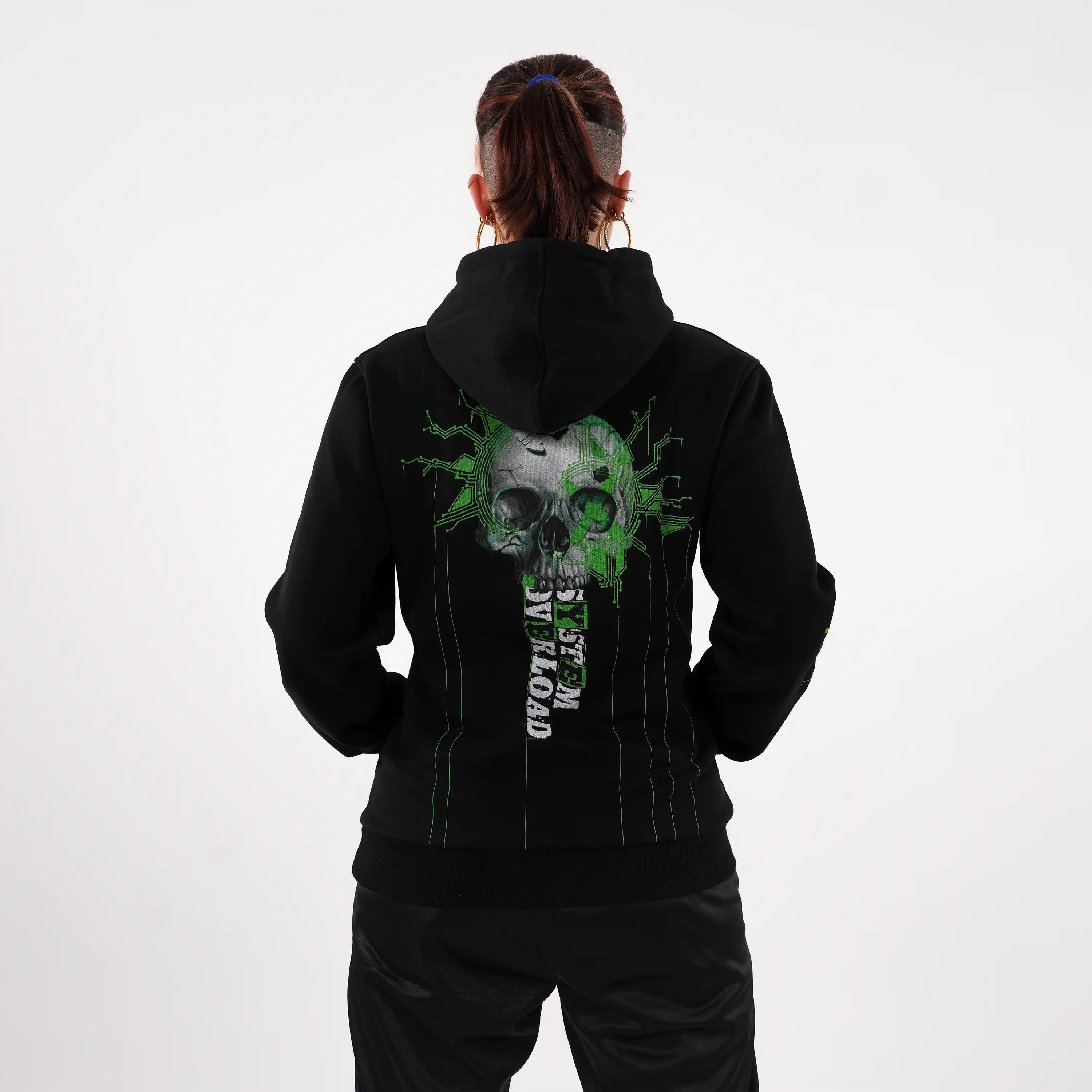 SYSTEM OVERLOAD X 100% HARDCORE HOODIE SKULL