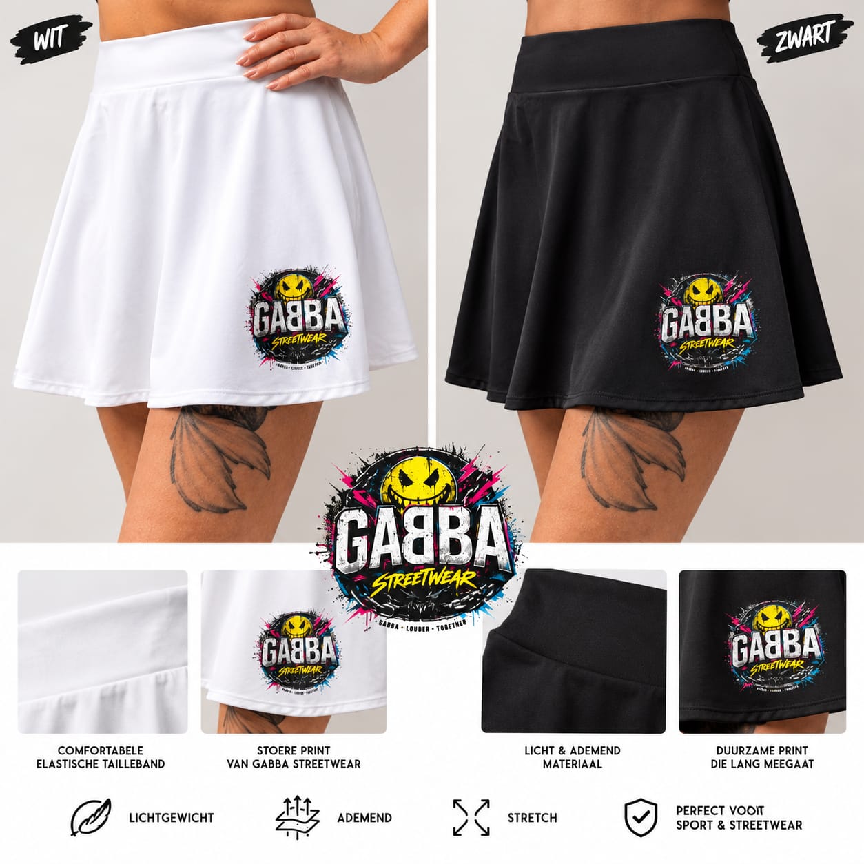 [GABBA] ROKJE EVIL SMILEY WIT