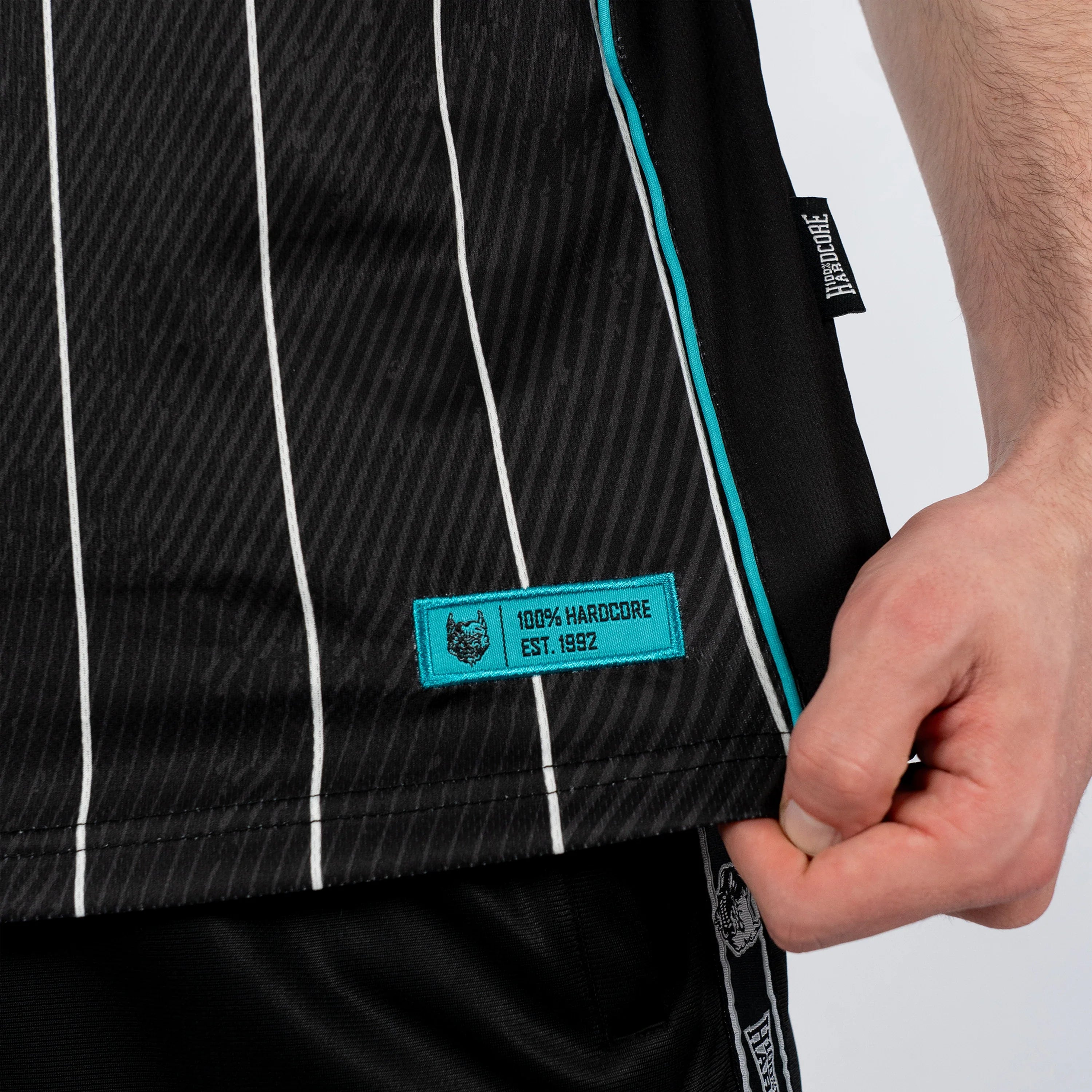 GABBER VOETBALSHIRT STRIPED TURQUOISE