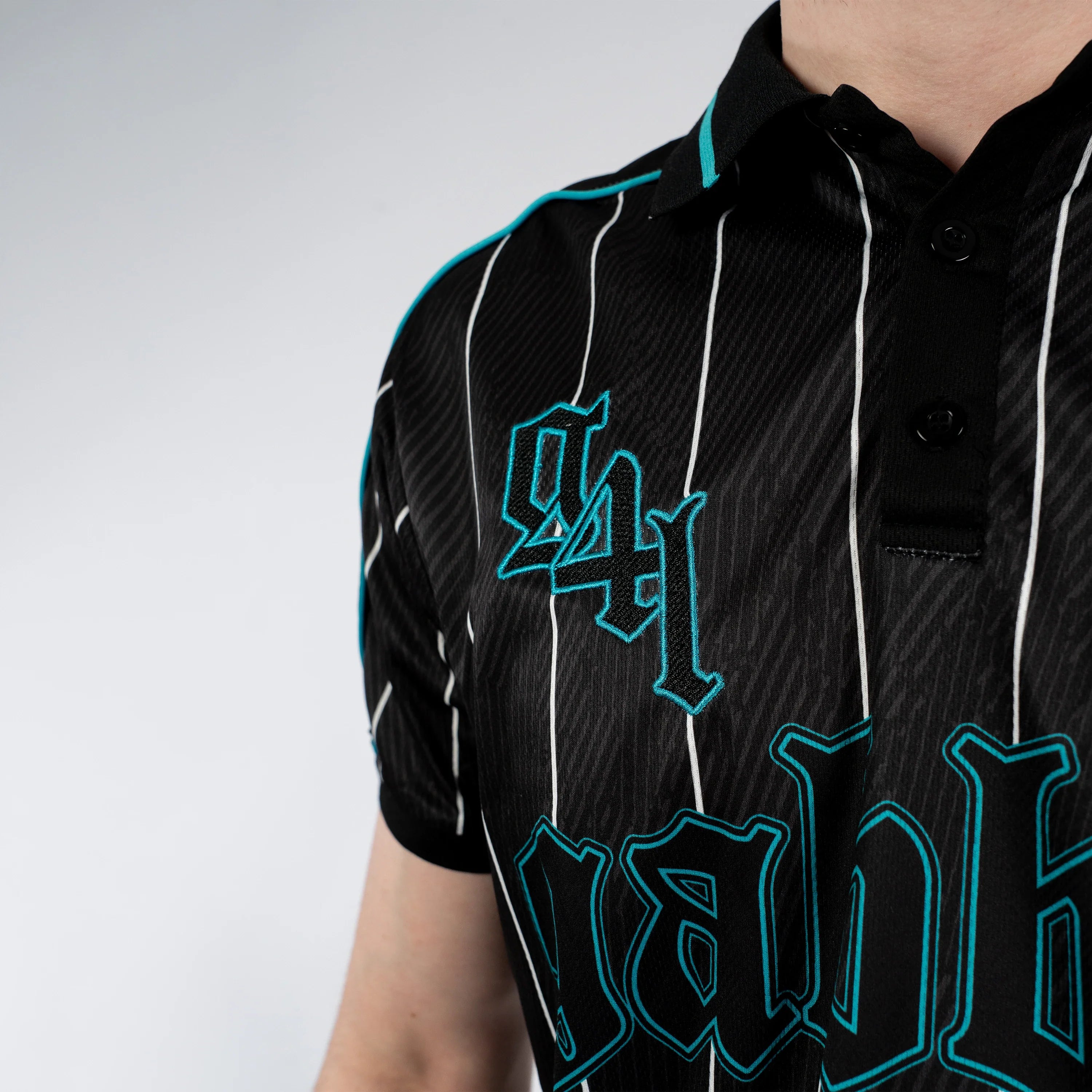 GABBER VOETBALSHIRT STRIPED TURQUOISE
